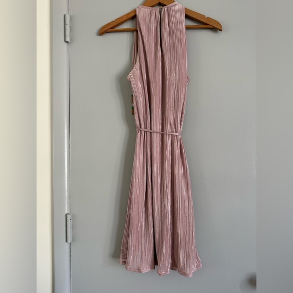 RACHEL ROY Womens metallic Pink Pleated Sleeveless Above The Knee Party Shift - Picture 7 of 11